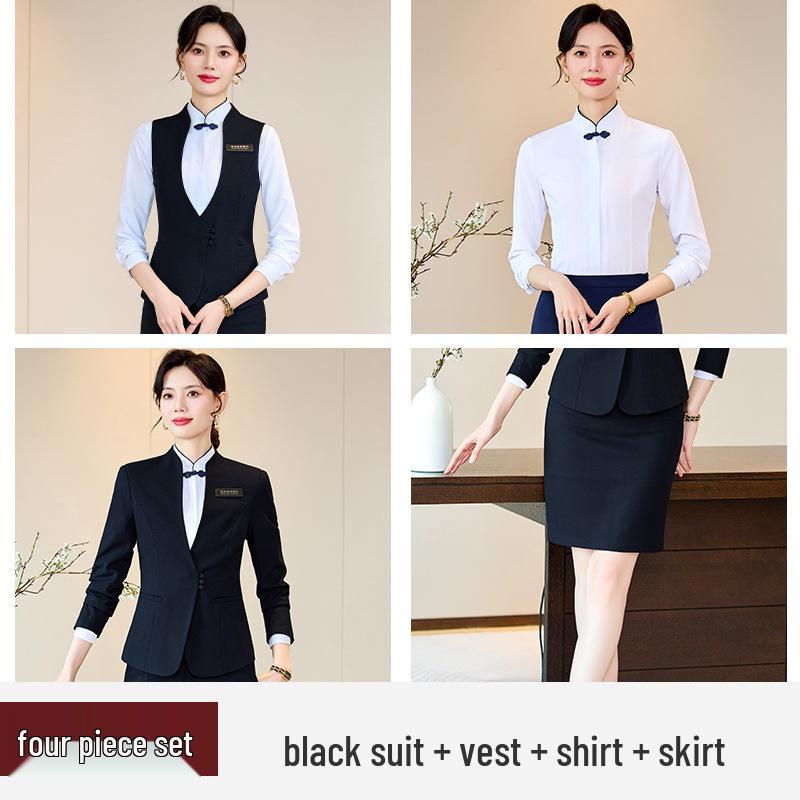 High-End Women's Workwear Set: Business Suit, Hotel Reception, Flight Attendant, Beauty Salon Uniform