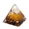 [GOLD STONE] Orgonite Pyramid, Wealth Tree, Natural Stone, Crushed Moonstone, Approx. 5cm Wide, Orgonite Pyramid Ornament, Power Stone, Purification,