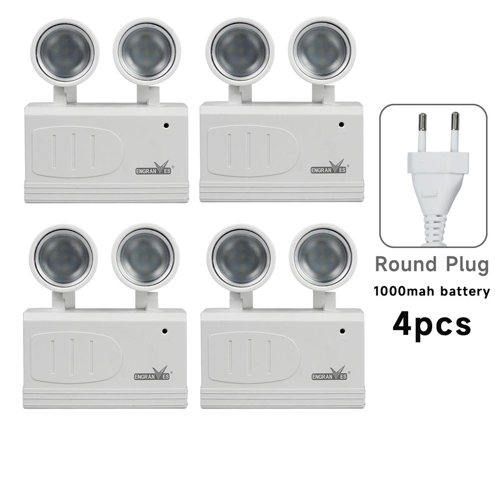 LED Emergency Lights Two Head Adjustable Commercial Emergency Lamp Fire Fighting Light Wall-mounted Rechargeable Exit Light