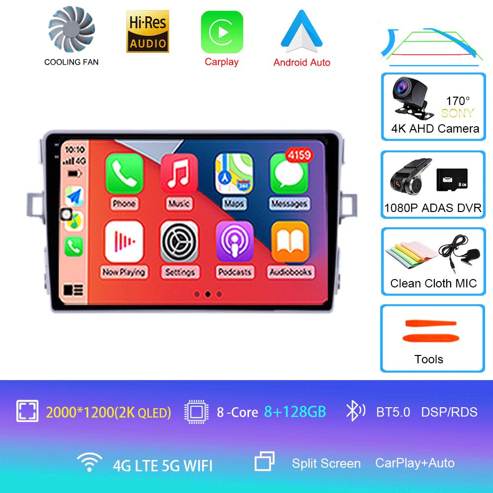 Android 14 Car Radio Carplay Auto For Toyota Verso R20 2009 2010 - 2018 GPS Navigation DSP Head Unit BT Video Player 2Din Stereo