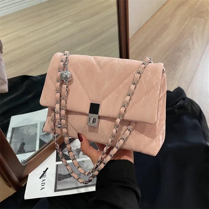 

Модные сумки через плечо с цепочкой для женщин, кошельки и сумки-тоут, новая женская сумка-мессенджер из веганской кожи, высокое качество