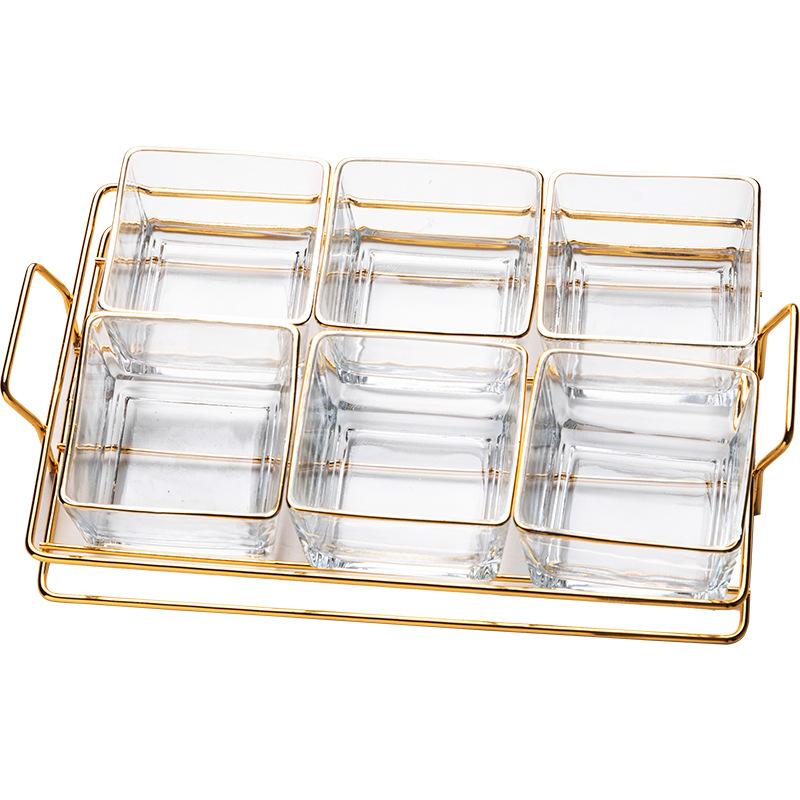 Sean Glas Gitter Obstschale Kreatives Wohnzimmer Esszimmer Snacks Trockenfrüchte Süßigkeiten Aufbewahrungsbox