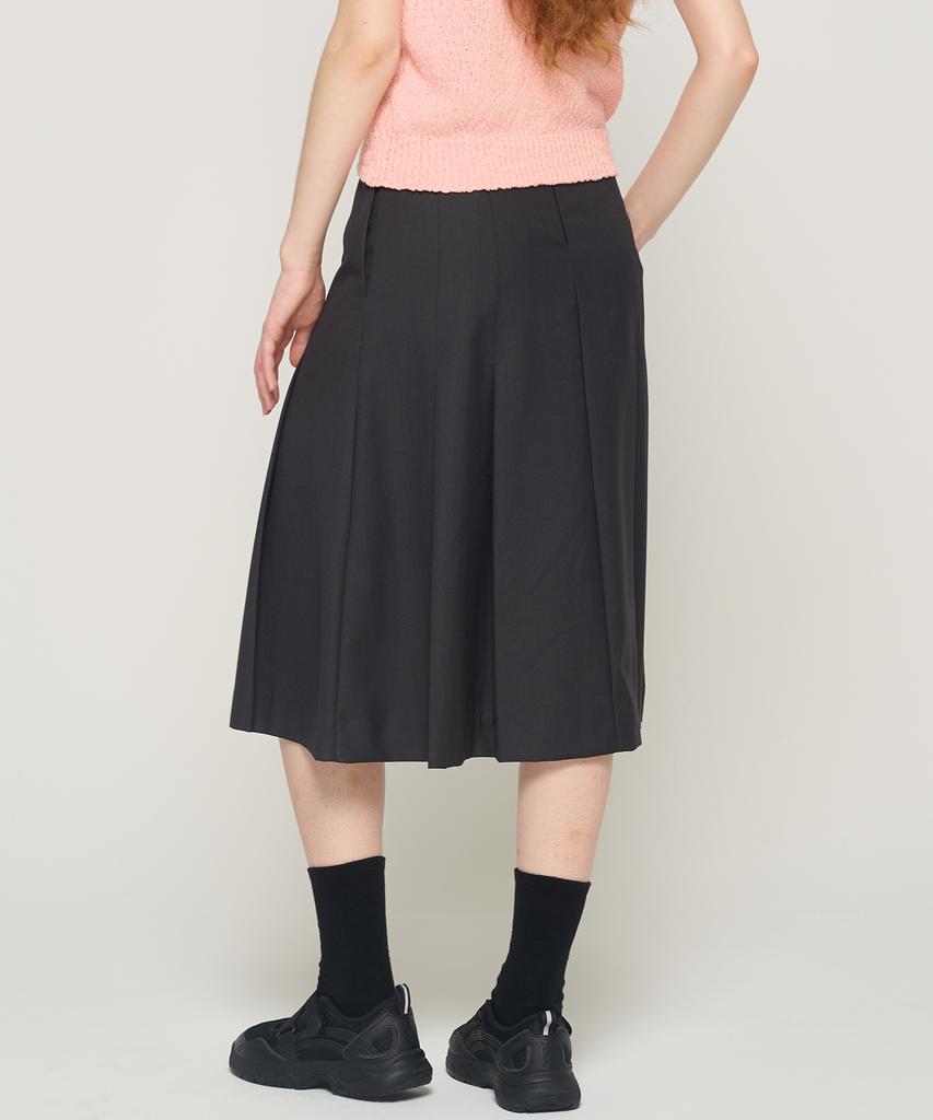 Cargo Bros For Woman Pleated Long Skirt (Black)