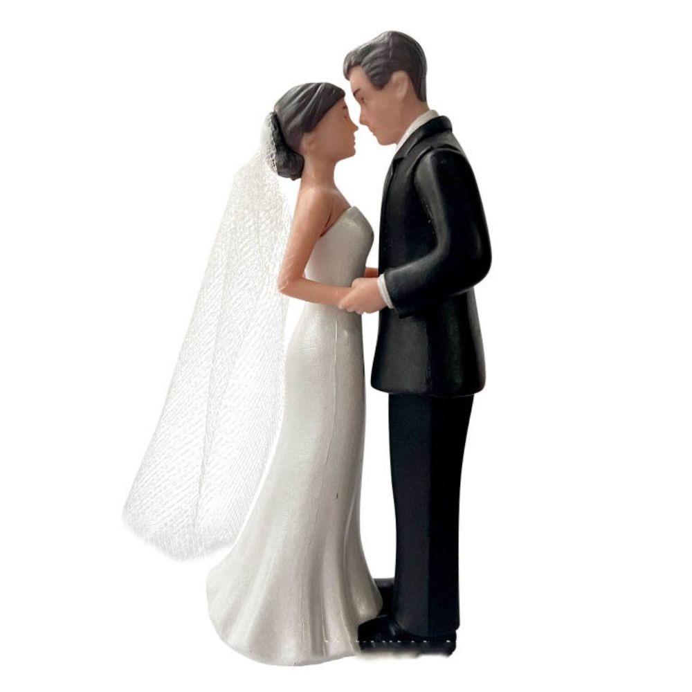 Elegant Cake Toppers Dolls Bride & Groom Figurines for Anniversaries,Engagements