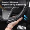 Suitable for Tesla Carbon Fiber Texture Steering Wheel Cover, Snap-On Wave-Shaped Sporty Design, Durable Protective Case Suitable for Model 3 Y S X 