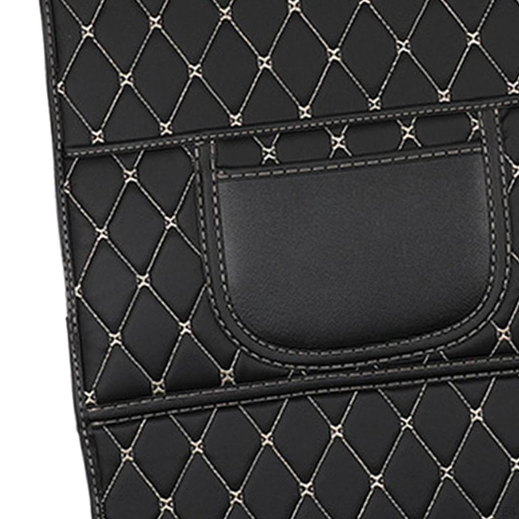 PU Leather Seat Anti Kick Mats Universal with Storage Bag Holder Waterproof for Truck