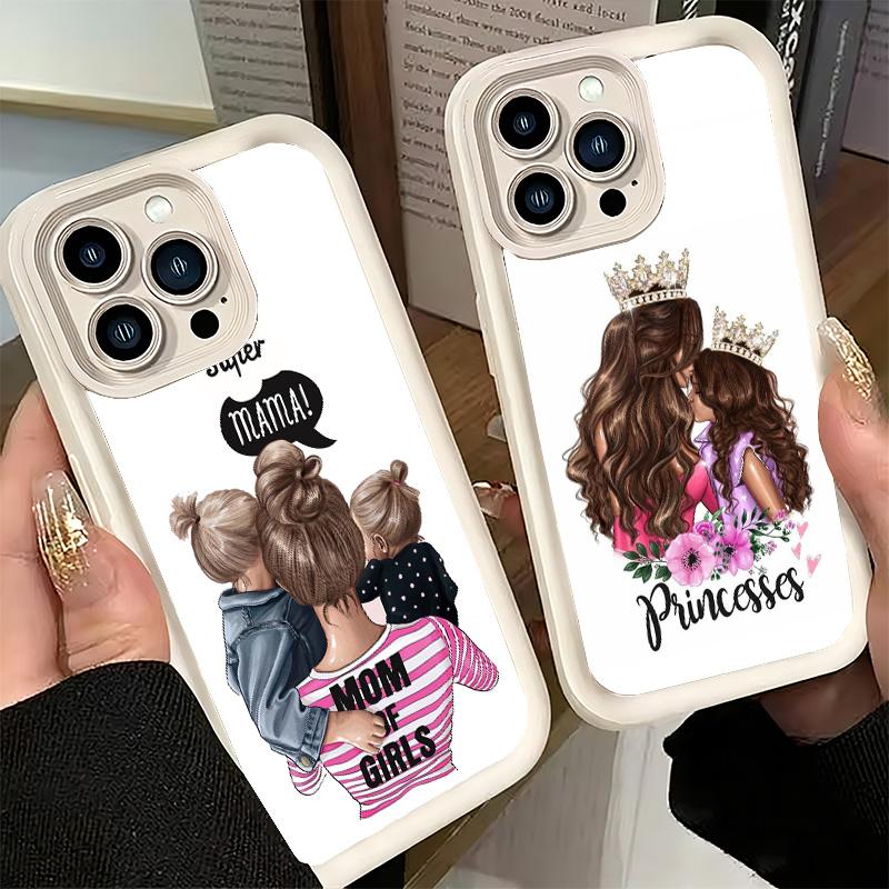 Phone Case for iPhone 17 Air 16E 15 16 Pro Max Baby Mom Girls Cover 14 Plus 13 12 Mini Soft Shell Silicone Fundas