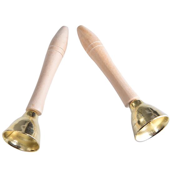 

2 шт. Orff практичный детский легкий ручной колокольчик с деревянной ручкой, трясущийся ударный инструмент, игрушка