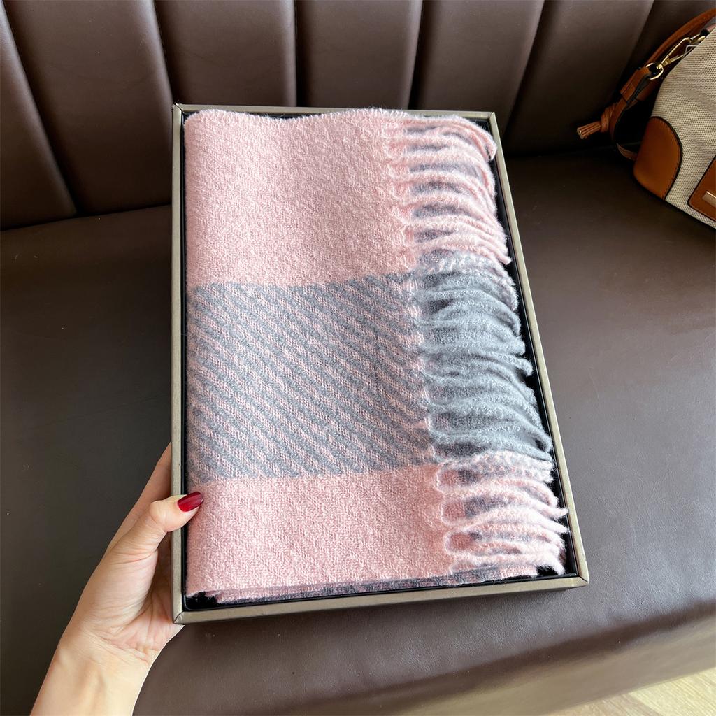 Women Winter Cashmere Scarf  Stripe Pashmina Luxury Brand Shawls and Wraps Bufanda Hijab Travel Stoles Echarpe Warm Blanket