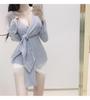 Dongdaemun Sexy Lace Trim High Waist Slimming Mini Skirt for Women