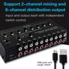 2 In 8 Out Sound Signal Selection Switcher Switching Distributor Support 2 Set Mixing Input 8 Set Simultaneous Output