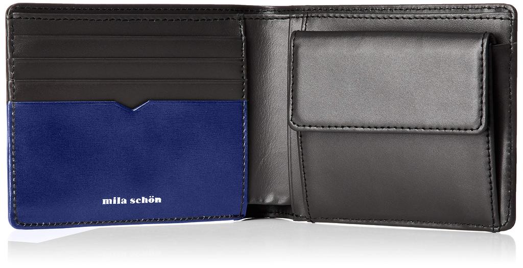 Mila Schon SHADOW EMBOSS Folding Wallet with Coin Pocket MSMW8RS2 Navy