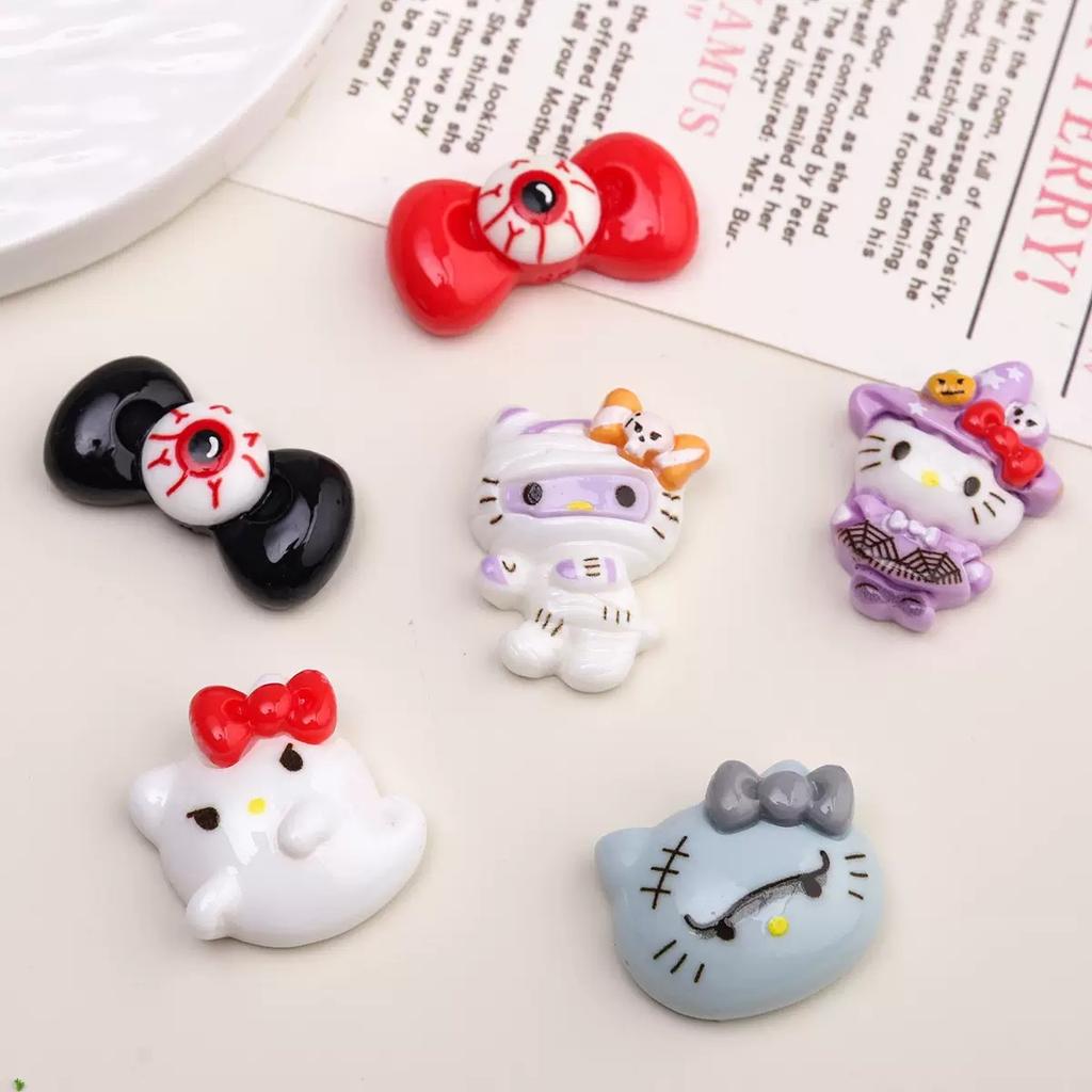 10 Pcs New Mini Kawaii Cartoon Animal Halloween Cat Resin Scrapbook Diy Jewellery Children Gift Hairpin Accessories A140
