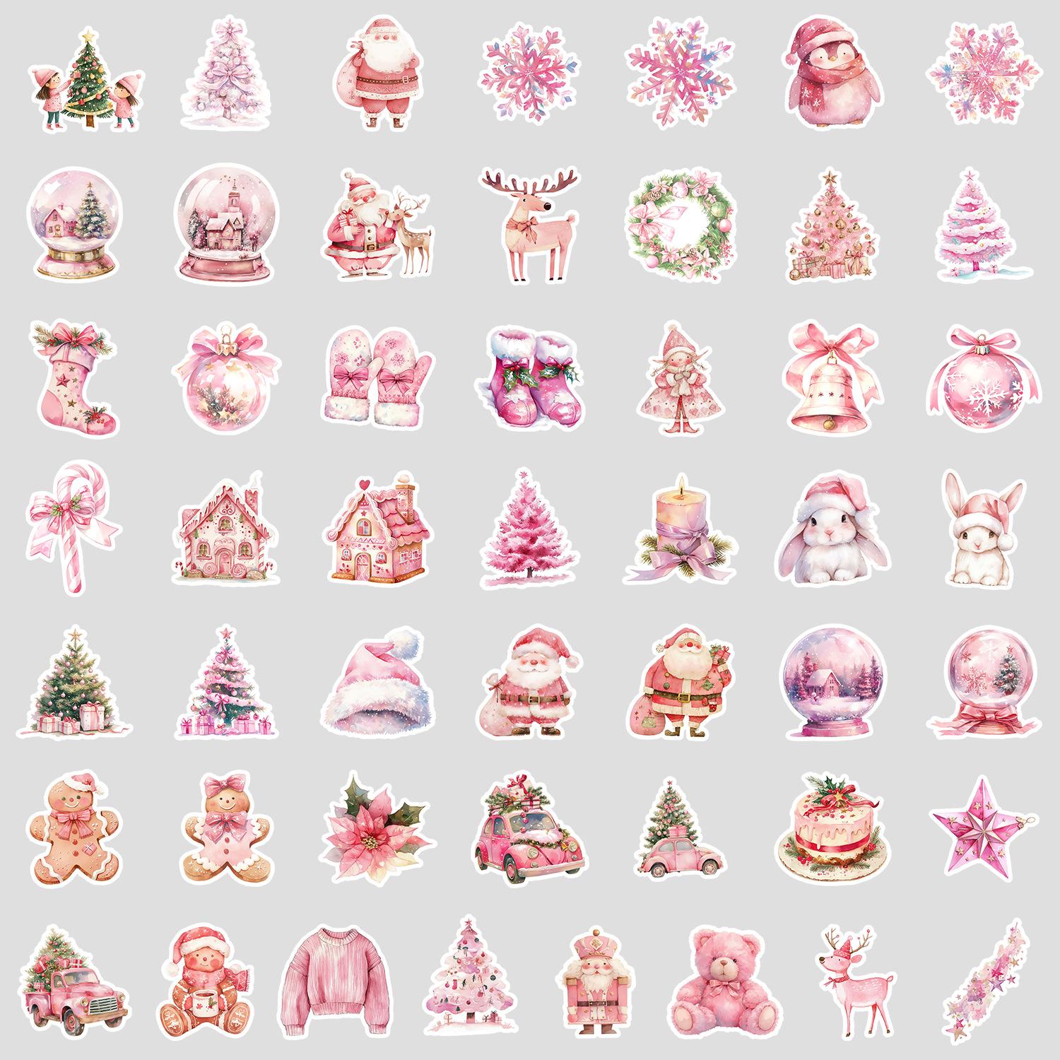 

50 Скандинавских Рождественских Дудл Наклеек Креативные Рождественские Наклейки Водонепроницаемые Наклейки для Украшения Компьютера и Чашки для Воды