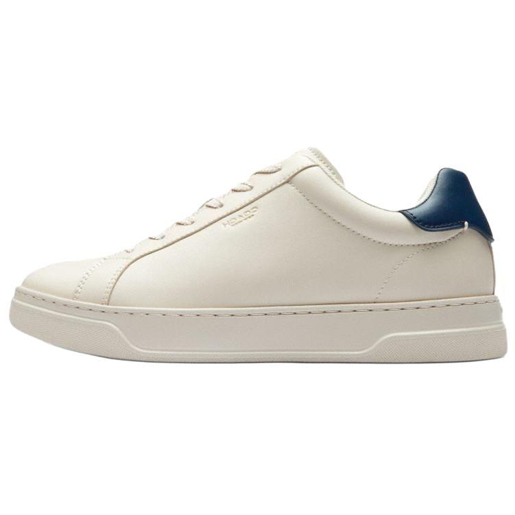 Coach Highline Synthetic Leather Round Toe Lace-Up Low-Top Sneakers Men Sneakers White Blue CZ078-XJF