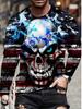 2025 New Fashion 3D Skull Printing Long Sleeve Hip Hop Trend Harajuku Men's Casual Top Men's Clothing