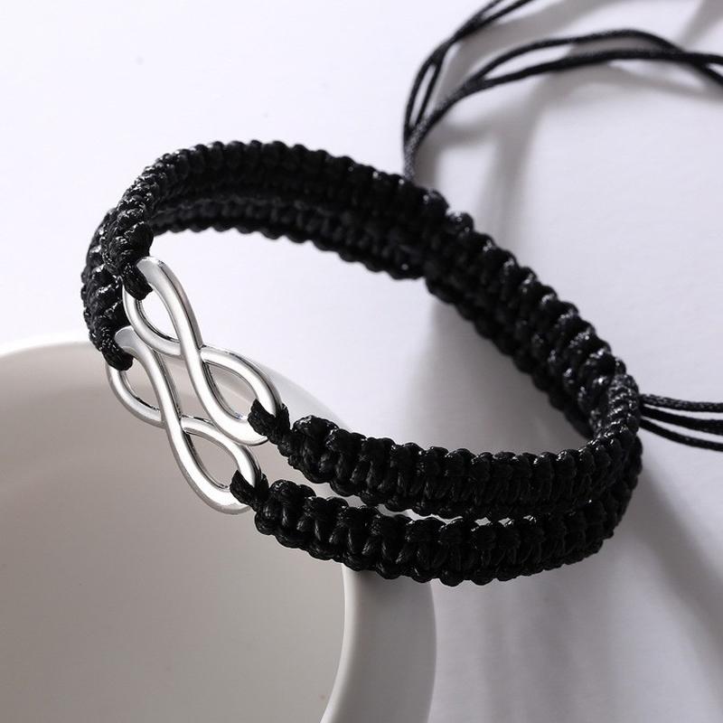 2 Pcs New Retro Infinity Handmade Bracelet Set Friendship Bracelet Set Men Couples Bracelets & Bangles Set Infinity Jewelry
