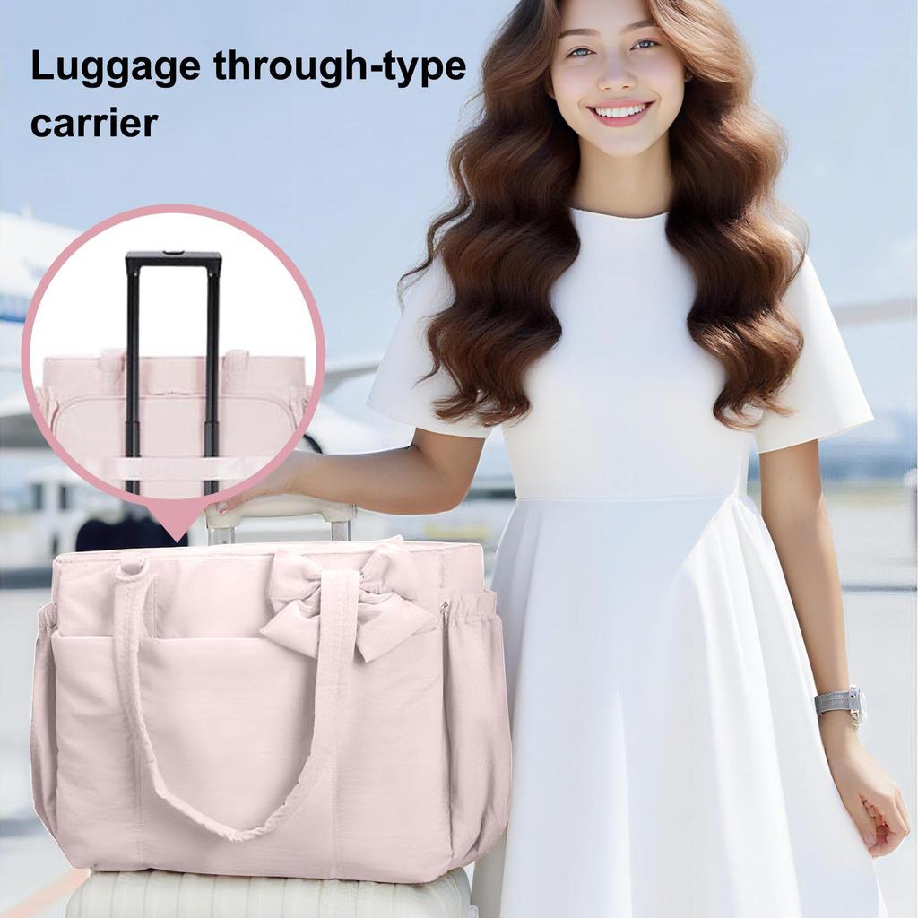 New Women's Lightweight Quilted Bow Shoulder Tote Bag