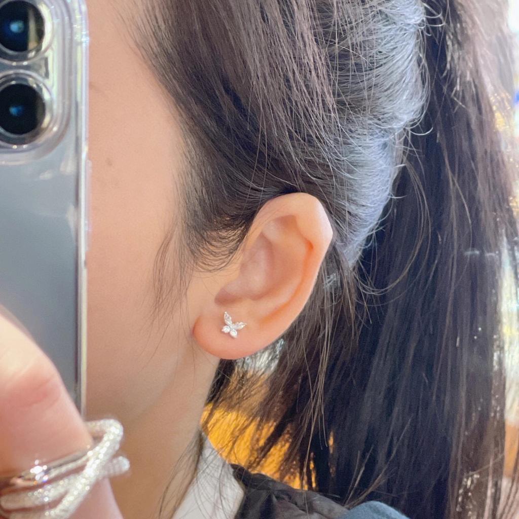 New Hot Brand Vintage Earrings for Women Fashion Luxury Jewelry Butterfly 925 Sliver Designer Eardrop Lady Party Stud Earring