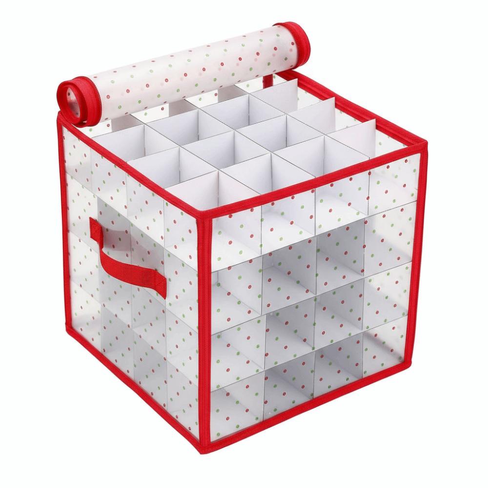 Durable 64-Compartment Christmas Decoration Ball Storage Box Foldable Multi-Functional Storage Bag with Dividers Organizer