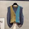 Sweater Knit Cardigan Spring Autumn Women Vest  Fashion Loose All Match Sweater Waistcoat Ladies V Neck Sleeveless Jacket