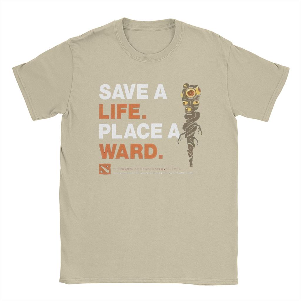D-Dota 2 Art of Ward Men's T Shirts Game Peace of Ward Vintage Tee Shirt Short Sleeve Crew Neck T-Shirts Cotton Adult Clothes