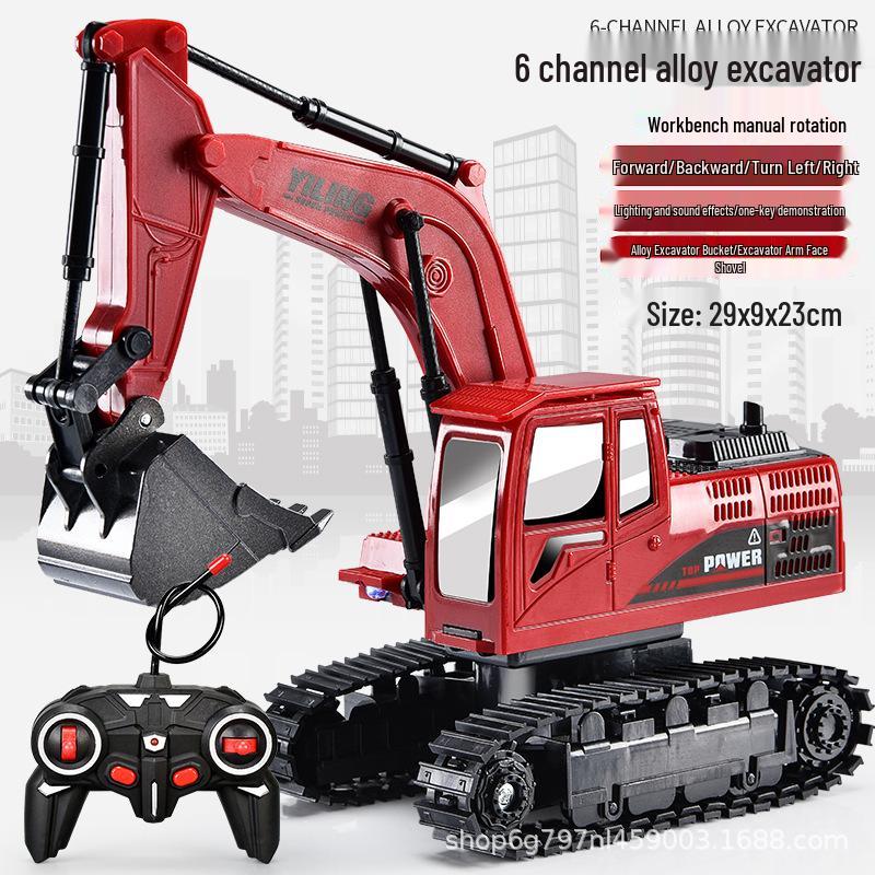 New Remote Control Alloy Excavator Toy for Kids Ages 3-8 - Engineering Vehicle Simulation