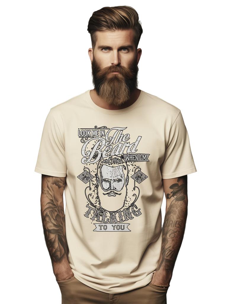 Tričko PrintBar Look-Me-In-The -Beard - Vtipné a vousaté! Vtipné tričko, Unis