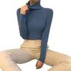 Women Knitting Tops Turtleneck Long Sleeve Solid Color Bottom Sweater Slim Fit Knitting Pullover Tops Autumn Winter Wear