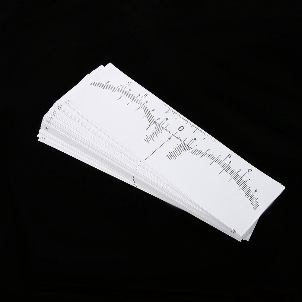 50Pcs Disposable Eyebrow Tattoo Ruler Sticker Microblading Measure Tool