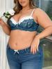 Große Größen BH CD-Körbchen Spitze Kontrast Damen Unterwäsche Sexy Komfort Push-Up Französisch Elegant Tägliche Kleidung