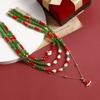 New Year Gift Christmas Christmas Snowman Elk Imitation Crystal Necklace Set Sweater Chain