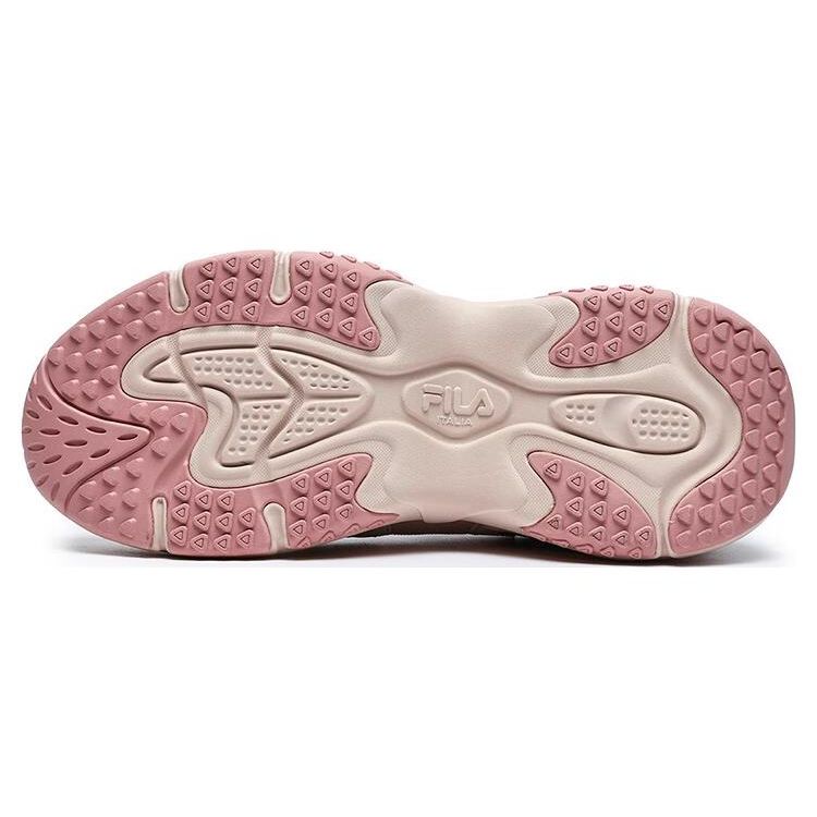 FILA Arch Fabric Synthetic Leather Retro Thick Sole Sports Lightweight Low Top Casual Shoes Women sneaker Nude F12W241118FWS