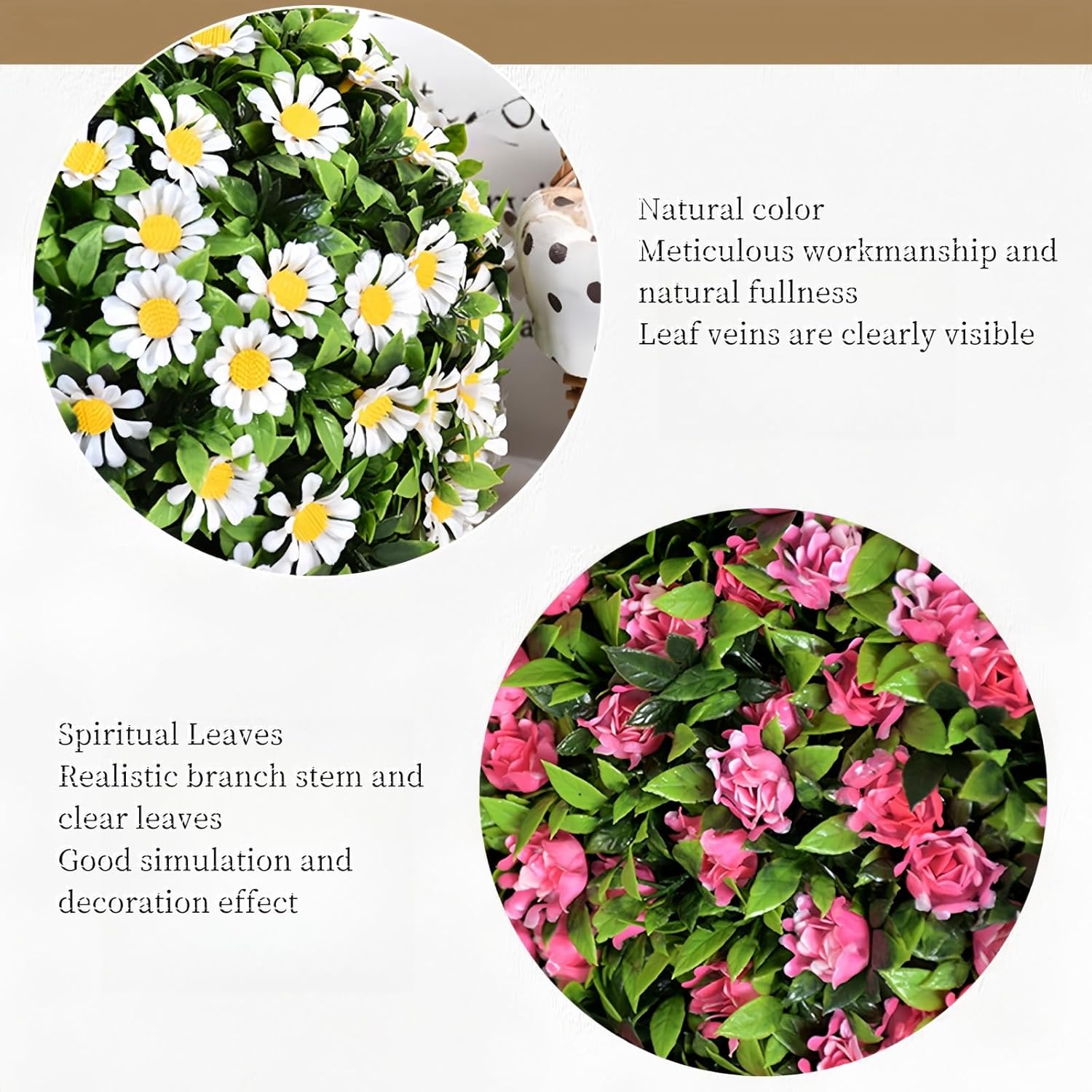 ROKIE Искусственный Топиарий Шар - Большой Декоративный Шар из Самшита Зеленого Цвета для Использования на Открытом Воздухе (Красный, 13,78 дюйма)