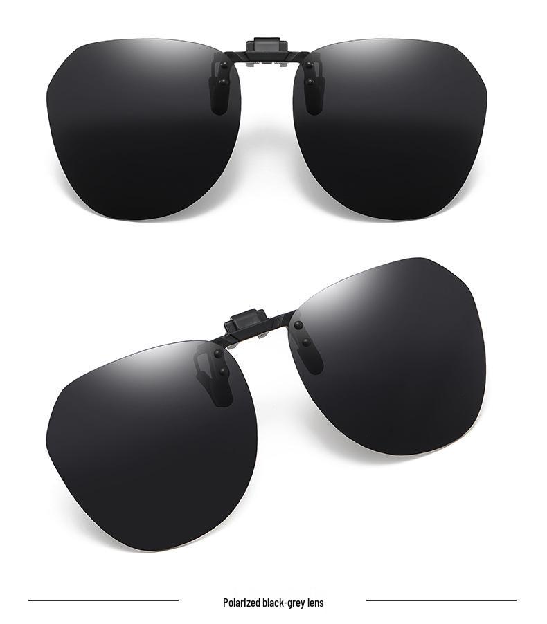 Unisex Ultra-Light Polarized Flip-Up Clip-On Sunglasses for Driving with UV Protection for Prescription Glasses