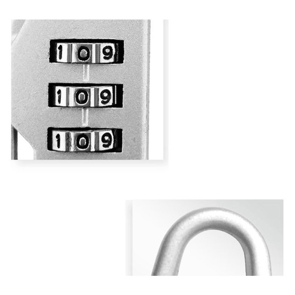 Padlock 3 Digit Pad Combination Lock Mini Zinc Alloy Tool for Suitcase Drawer ToolboxRose Red