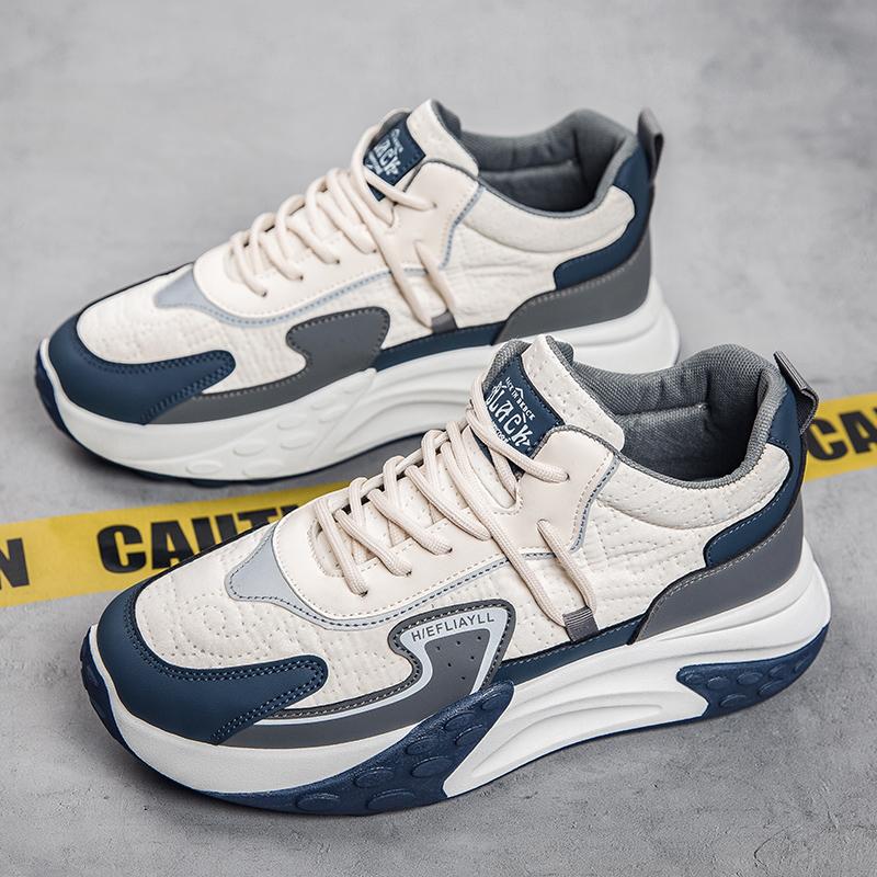 2024 New Autumn and Winter Men's Sports Shoes Outdoor Anti Slip Fashion Casual Shoes Thick Sole Elevated Men's Soft Sole Shoes