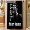 Beach TowelCristiano Ronaldo Custom Name Text Personalized Soft Towel for Beach Pool Indoor Home Decor Gift