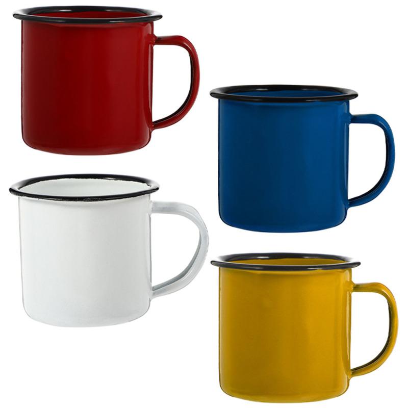 4 Pcs Retro Drinking Cup Coffe Cups Office Enamel Vintage Style Mug Metal Tea Travel