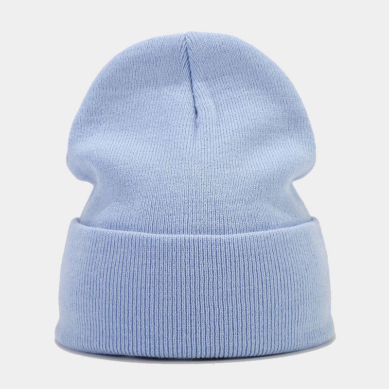 Custom Logo Knit Hat with Embroidered Letters - Women's & Men's Windproof Warm Beanie