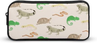 Eidechse, Schildkröte, Leopard, Gecko, Reptilien Federmäppchen, Große Kapazität, Multifunktional, Stylische Stifttasche, Einfaches Werkzeug-Federmäppchen für Jungen, Mädchen und