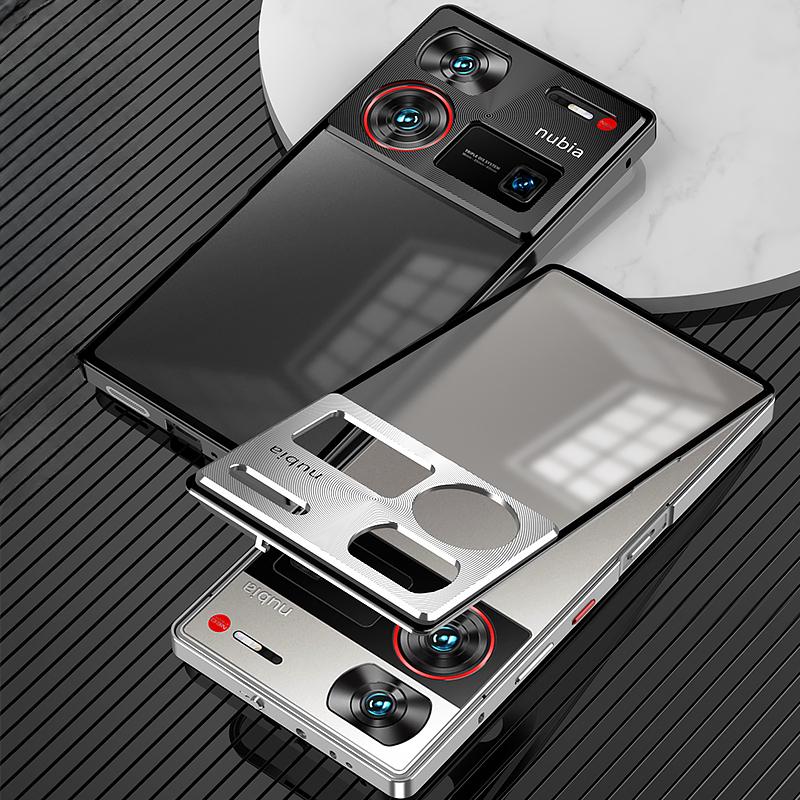Pro ZTE Nubia Z70 Ultra Pouzdro Hliníková slitina Kovový rám Pouzdro Pro Nubia Z70Ultra 5G Matný čirý telefon Akrylový zadní kryt nárazník