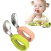 Silicone Handle Baby Silicone Spoon Set Anti-slip Toddler Cutlery Kit  Baby Cutlery