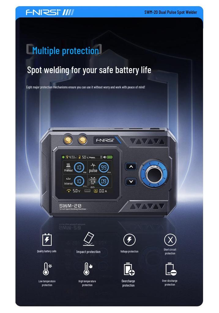 FNIRSI SWM-20 Battery Spot Welder: Handheld Lithium Battery Spot Welding Pen for DIY Assembly.