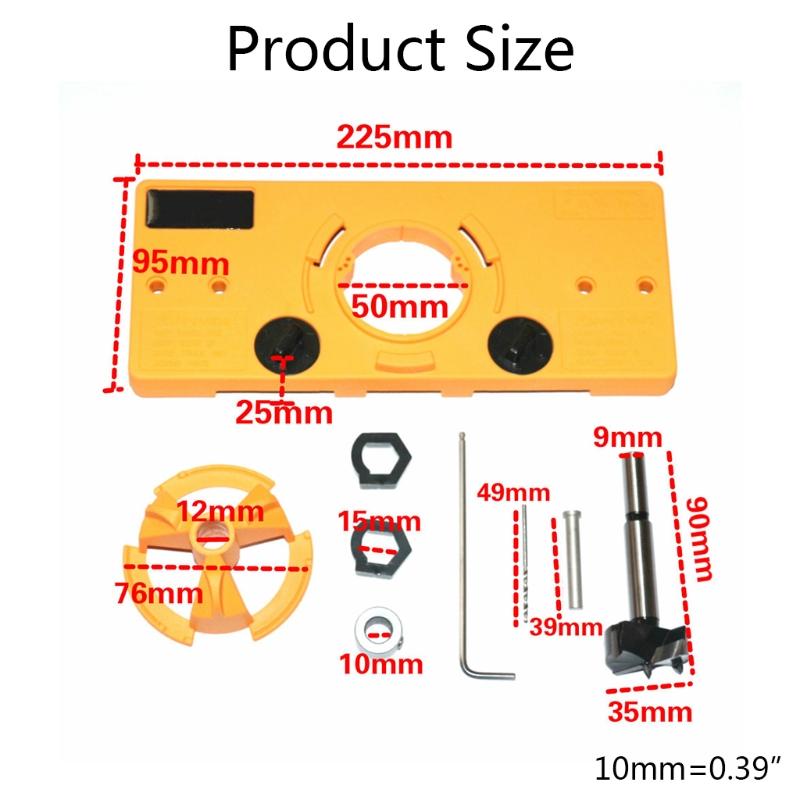 Precise Multifunctional Hinge Hole Opener 15mm-35mm Boring Hole Drill Guide Dowel Jig Kit System Woodworking Tools