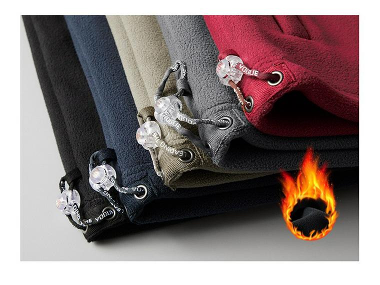 Men's Double-Sided Polar Fleece Hoodie Jacket 8789 - New Autumn/Winter Casual Cardigan