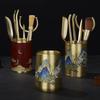 Handton Lacquered Brass Tea Ceremony Tool Set