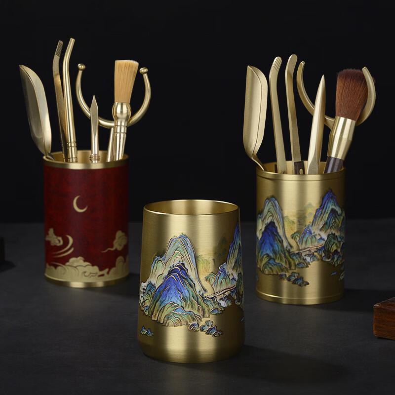 Handton Lacquered Brass Tea Ceremony Tool Set