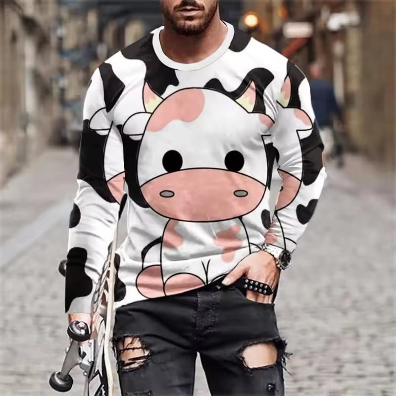 Fashion Halloween Skull 3D print Pattern Men's Long Sleeve T-shirt Casual Loose Tops 3D Skull Print Tees Funny Autumn Clothing