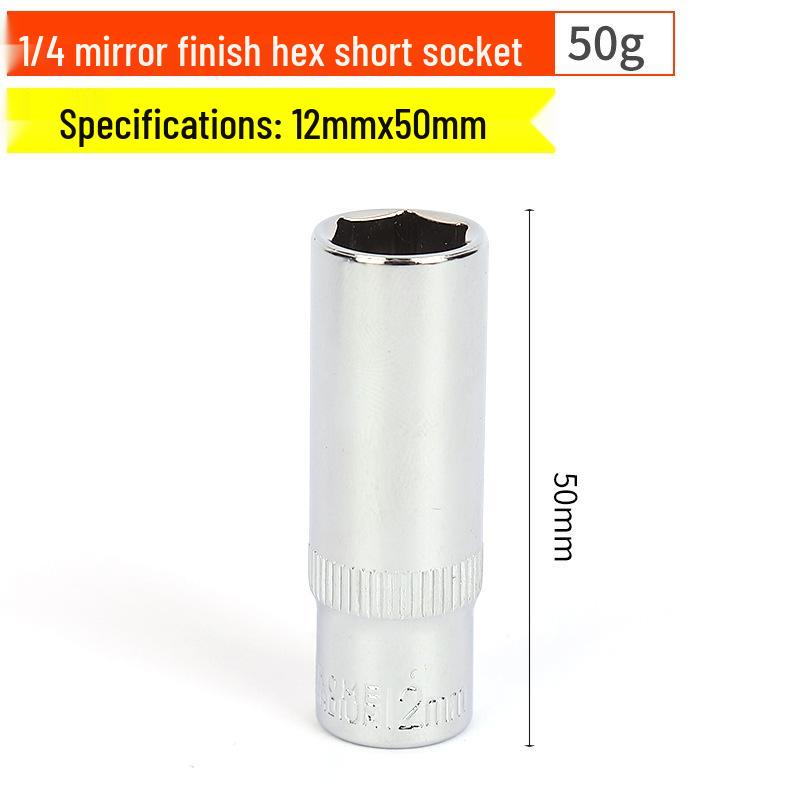 1/4" Chrom-Vanadium-Stahl Sechskant-Steckschlüsselsatz mit verlängertem Schlüssel und Sechskantkopf